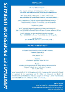 Conference Arbitrage Et Professions Liberales Programme